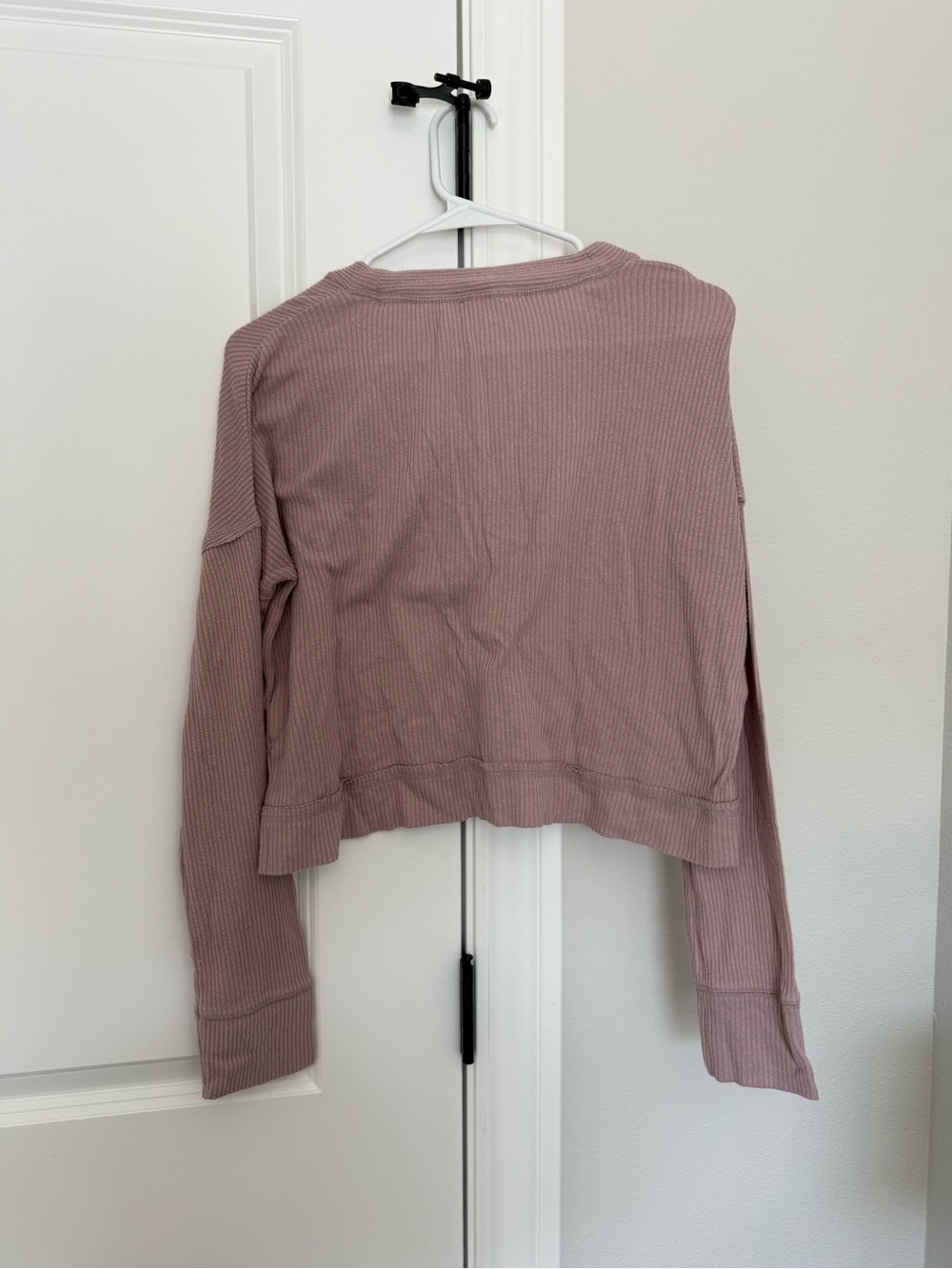 Altar'd State Mauve Ribbed V-Neck Button Top - Picture 2 of 3